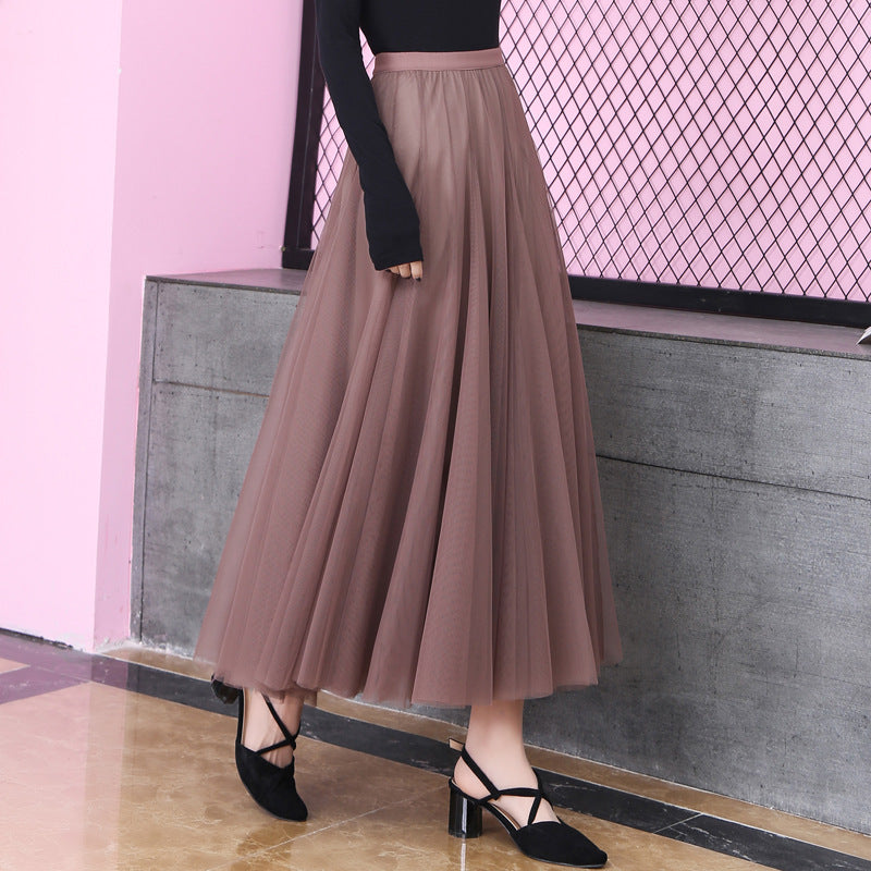 Clara - Falda larga plisada de tul elegante