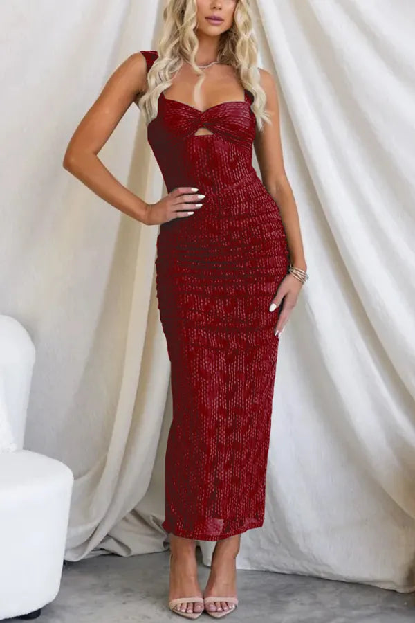 Verónica - Vestido de Malla Fruncida