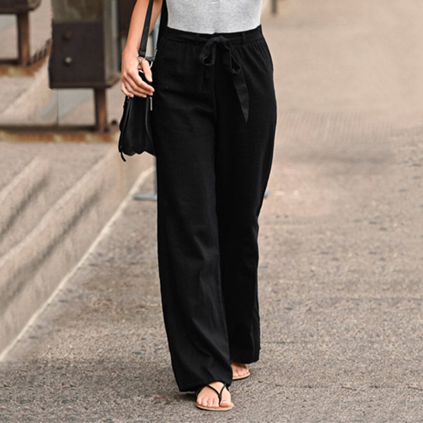 Elegantes pantalones de lino para mujer al estilo florentino