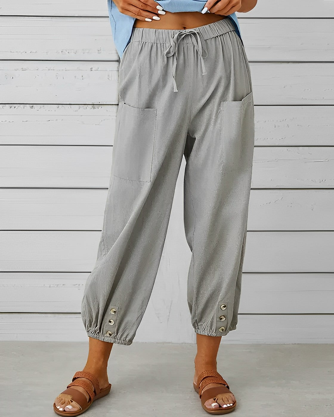 Elegantes pantalones anchos de cintura alta - MAYA