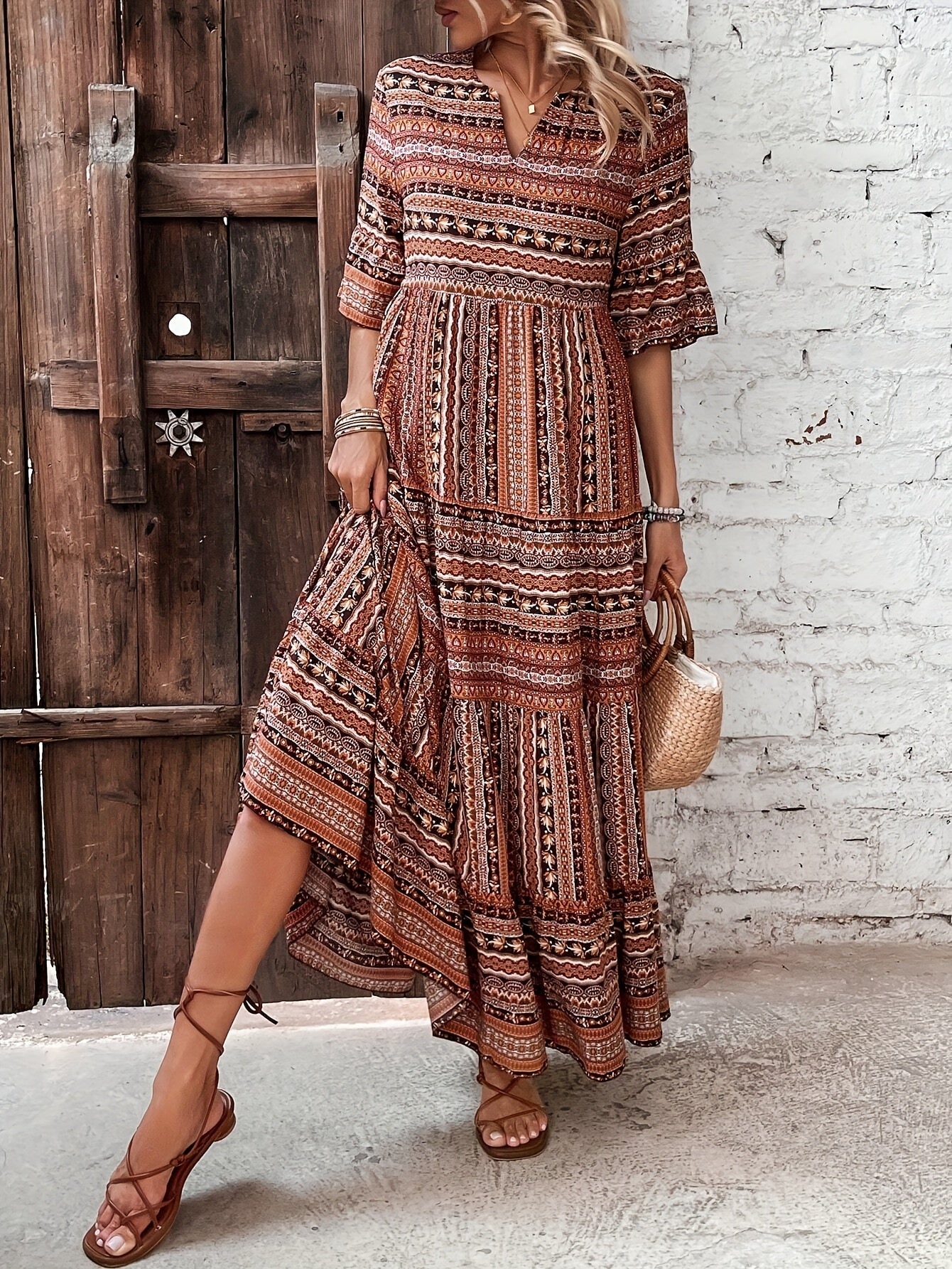 Luna | Vestido Midi de Cuello en V