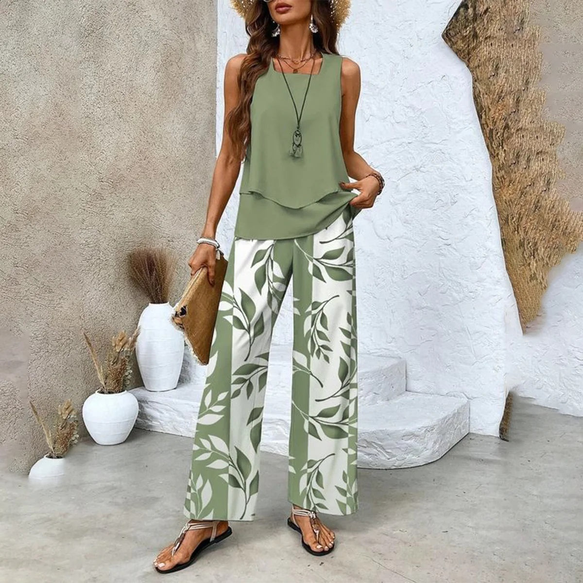 Conjunto de Dos Piezas: Top y Pantalón