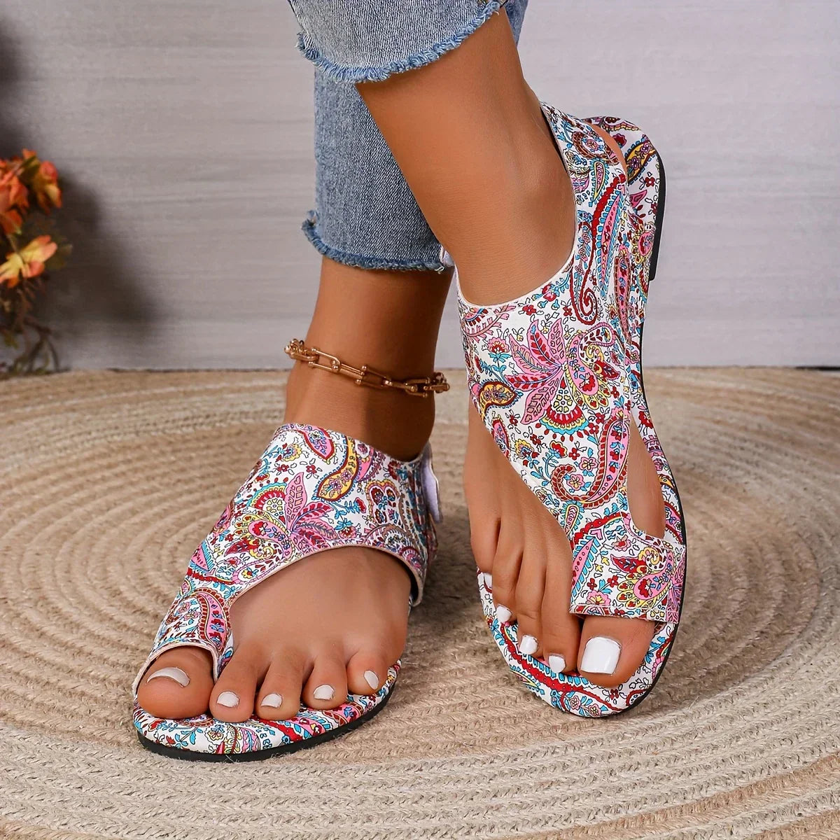 Zoe - Sandalias bohemias vintage para mujer