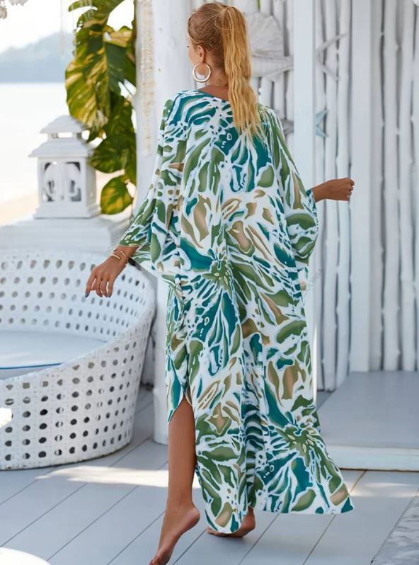 Vestido tropical de fibra de bambú