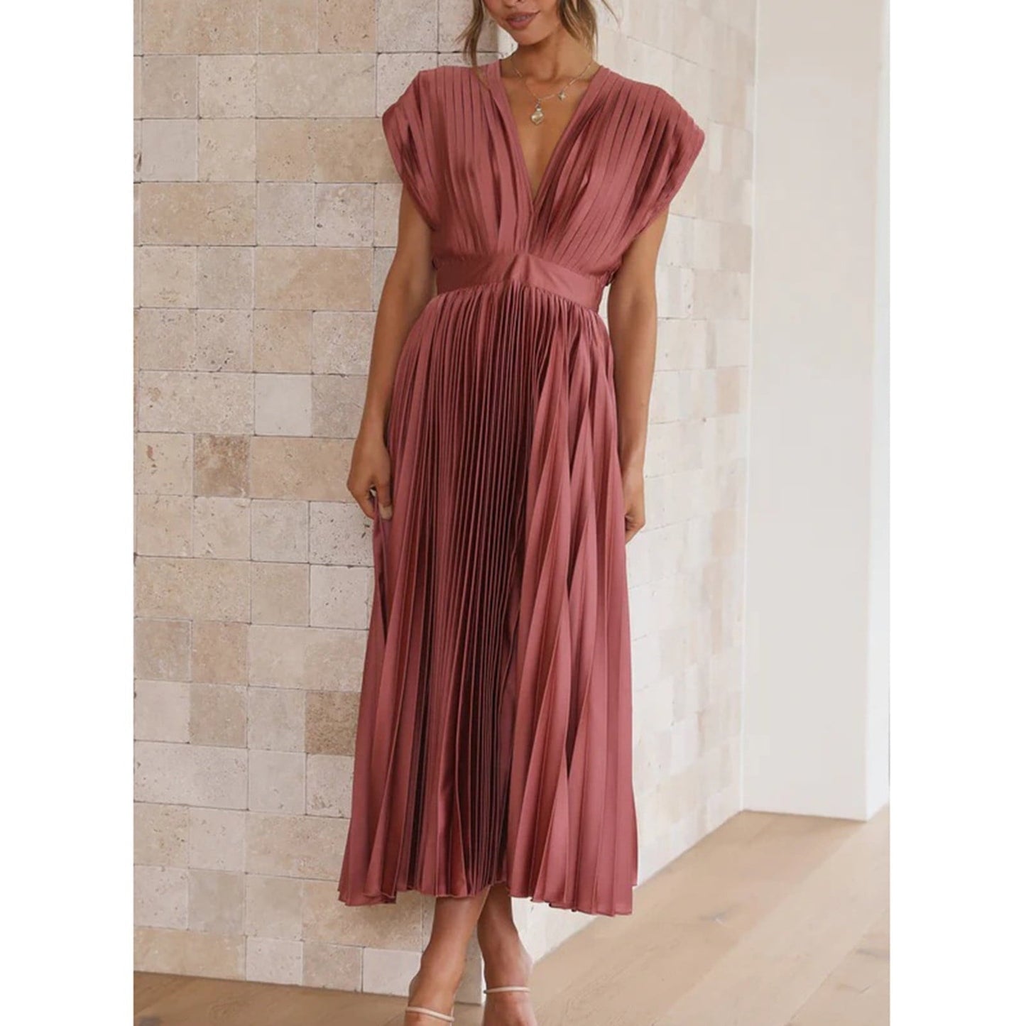 Alice - Vestido midi plisado