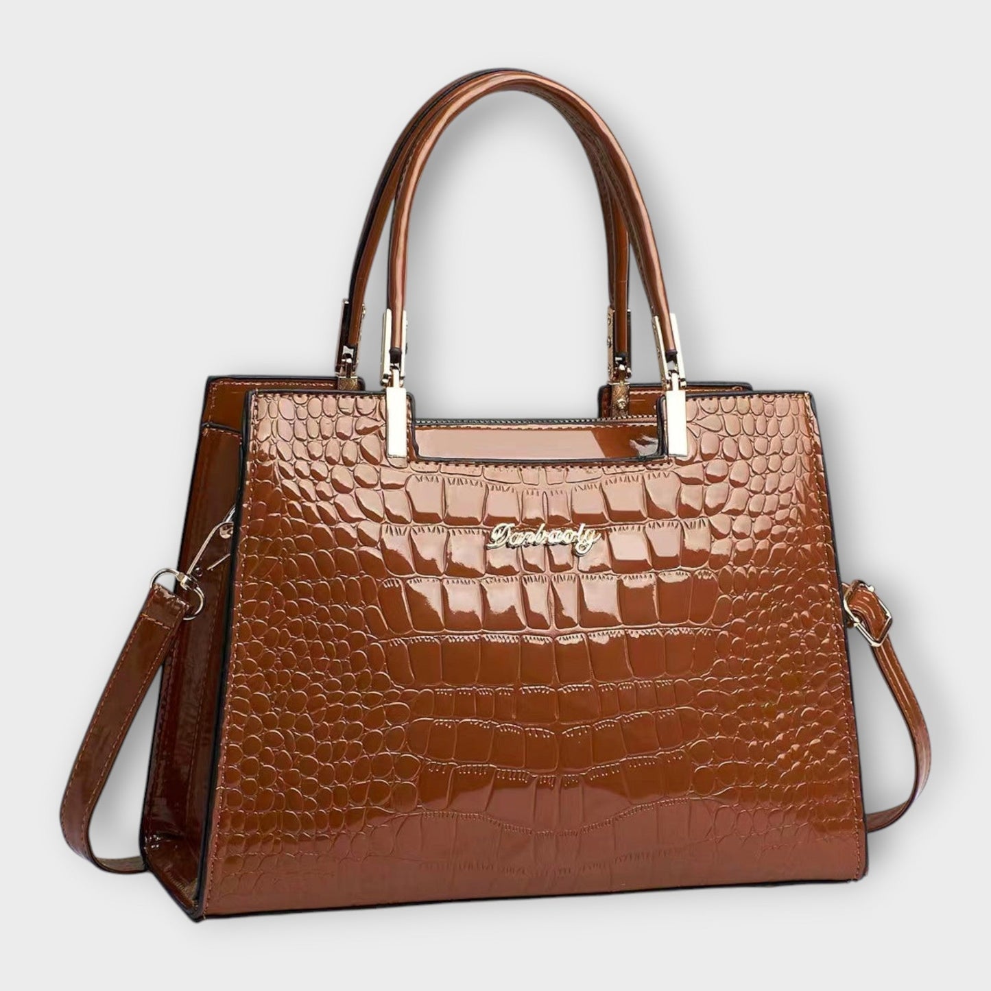Bolsa de Mano de Patrón de Cocodrilo Brillante
