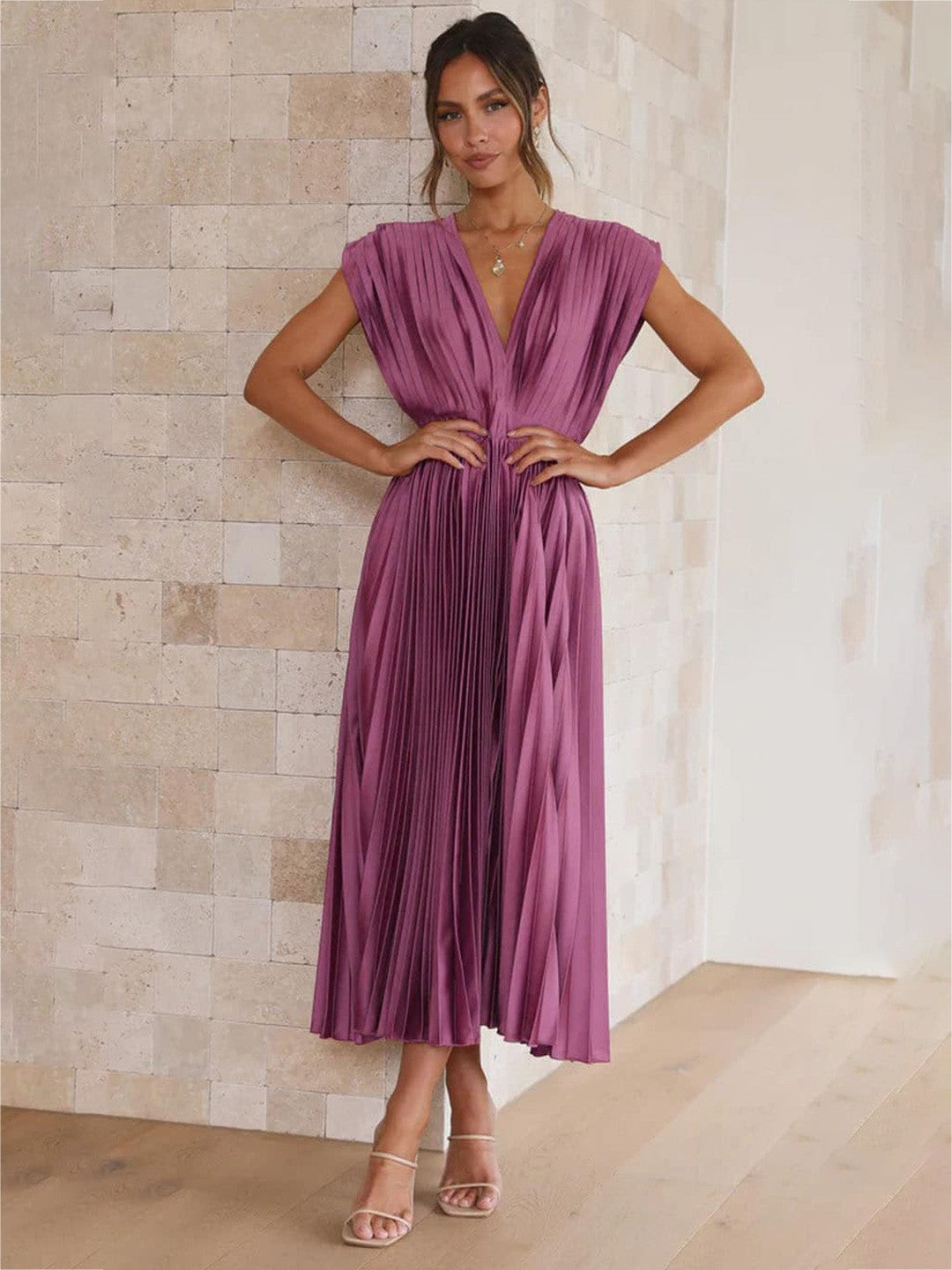 Alice - Vestido midi plisado