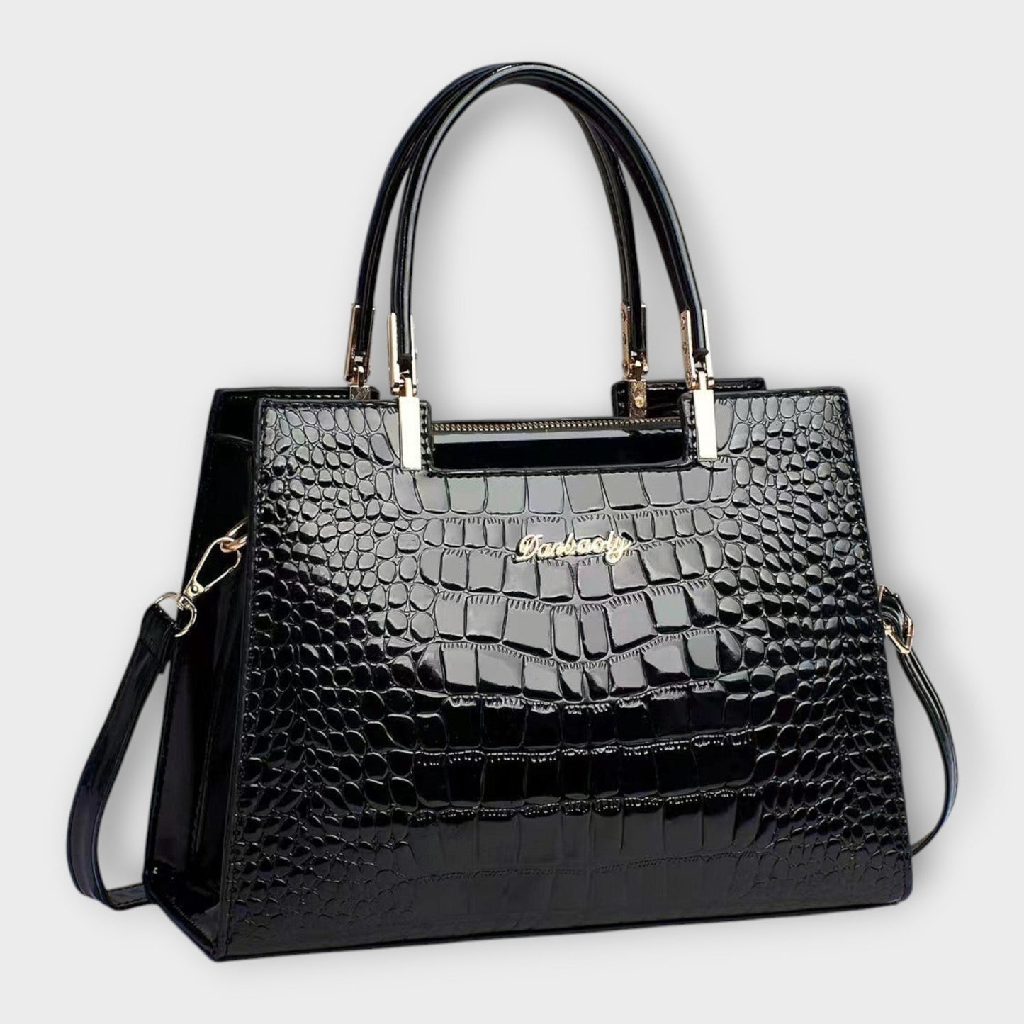 Bolsa de Mano de Patrón de Cocodrilo Brillante