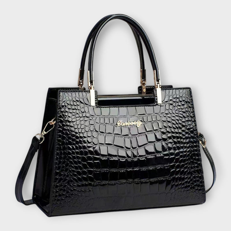 Bolsa de Mano de Patrón de Cocodrilo Brillante
