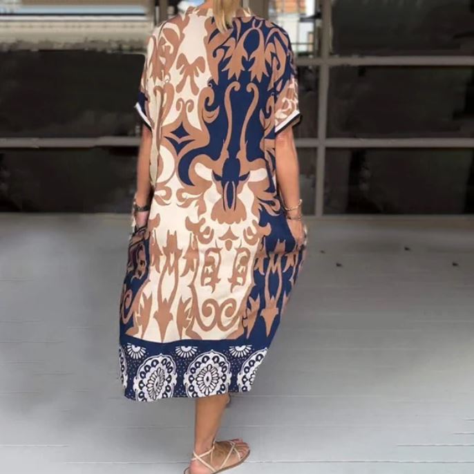 Cintia | Vestido midi holgado con escote en V
