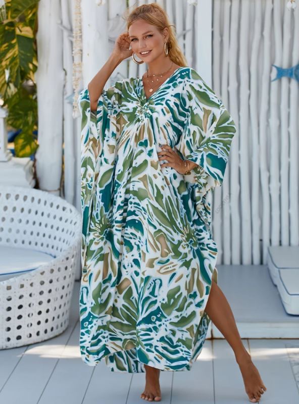 Vestido tropical de fibra de bambú