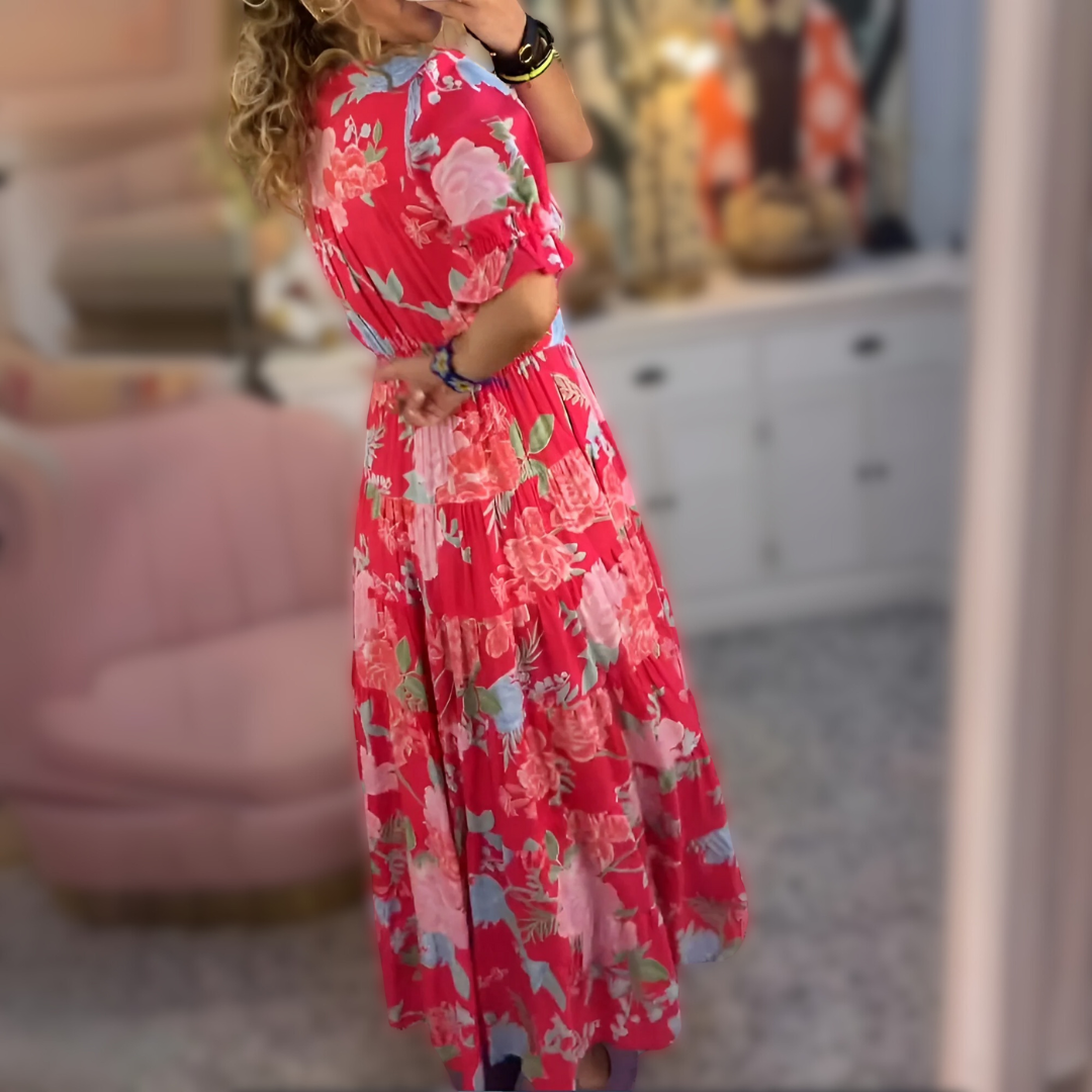 Natalia | Vestido Con Bolsillos Y Estampado Floral