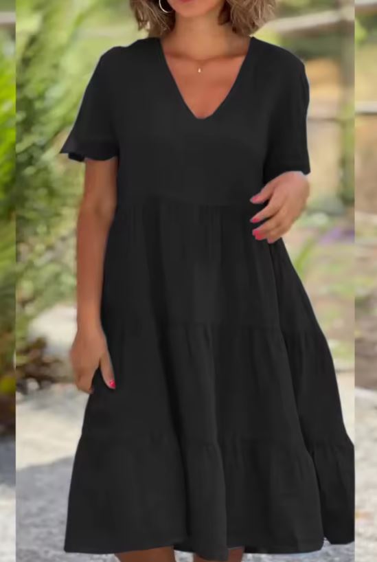Gloria | Vestido informal de lino y algodón para mujer