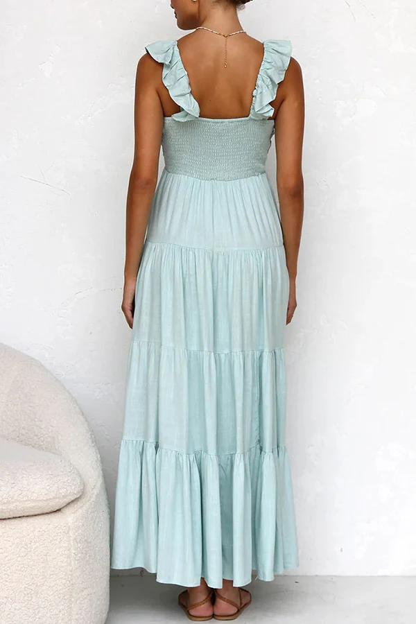 Ana - Vestido Largo Elegante Con Cuello En V