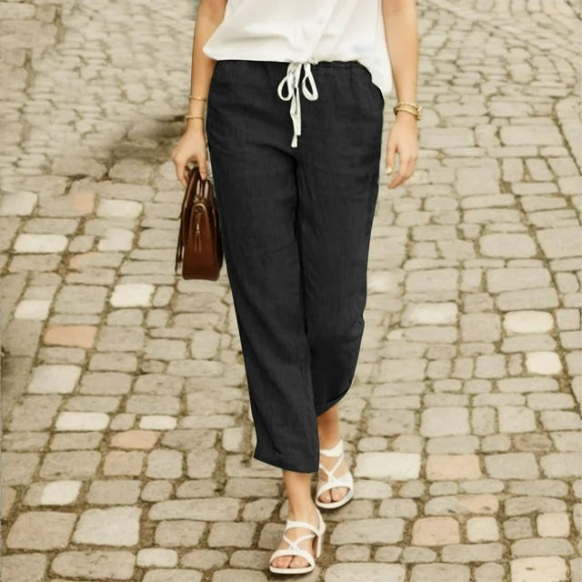 Ayleen - Cómodos pantalones de algodón con cordón de moda