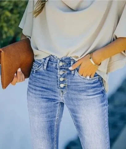 Elegantes vaqueros elásticos Hadassah para mujer que ofrecen la máxima comodidad