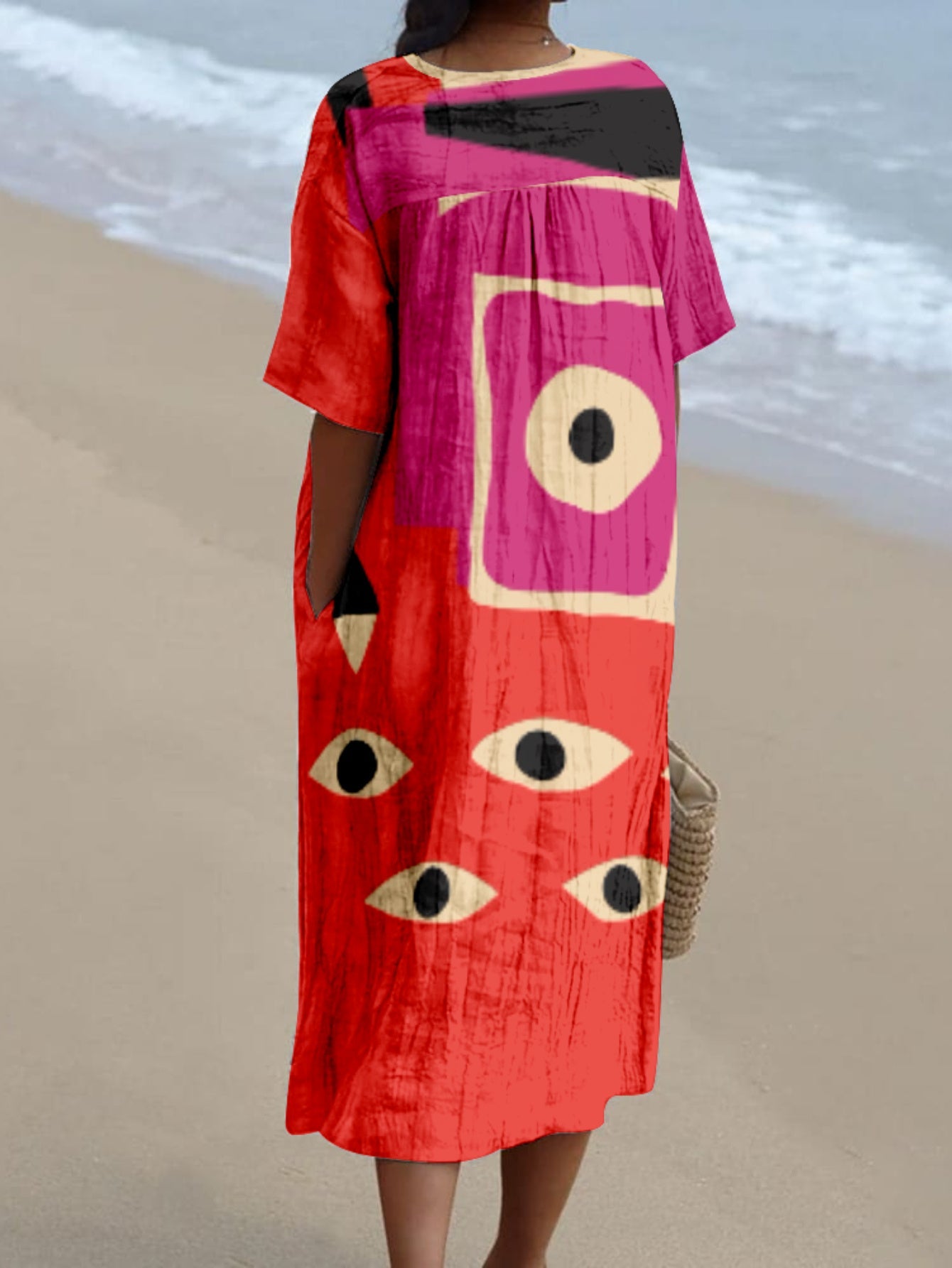 Jimena|Vestido con estampado multicolor