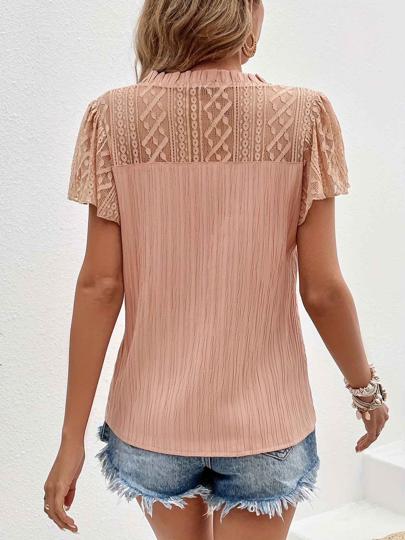 Avalynn - Elegante y cómoda blusa de verano albaricoque para mujer