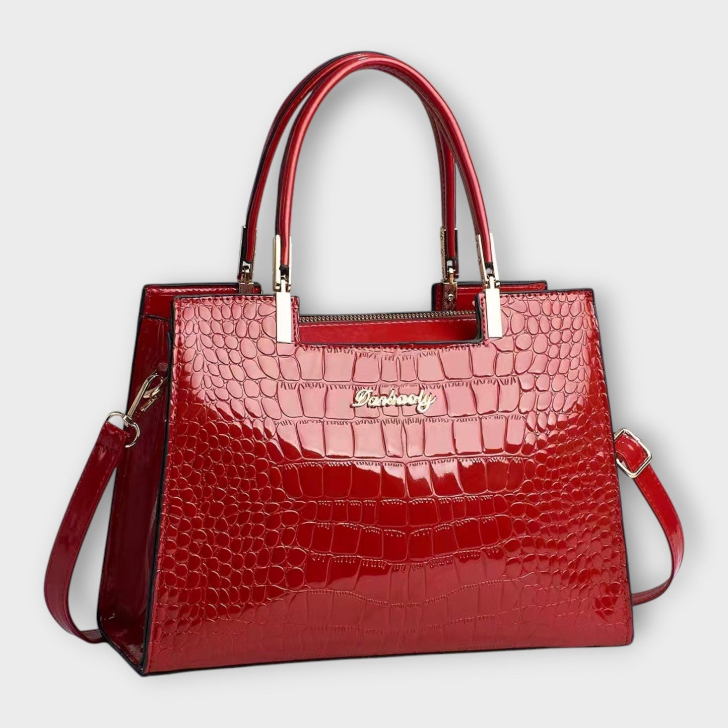 Bolsa de Mano de Patrón de Cocodrilo Brillante