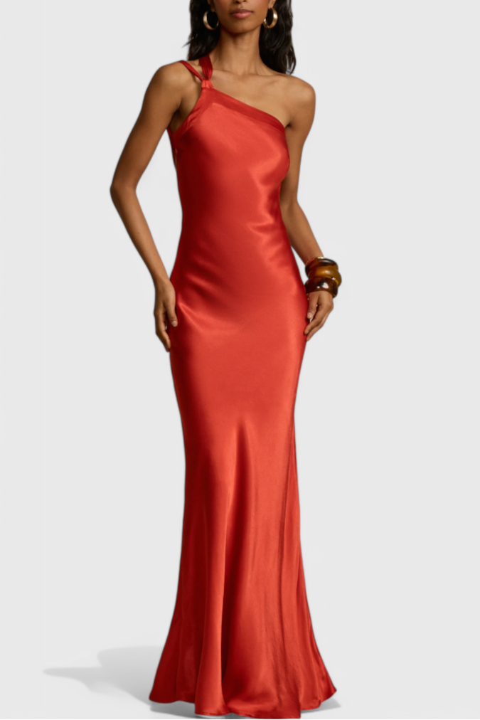 Lucra | Vestido Maxi con Tirantes Diagonales y Espalda Descubierta