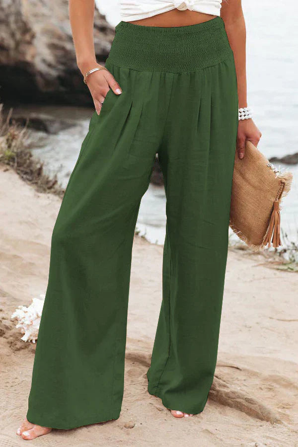 Elegantes pantalones de algodón y lino de Alexandra