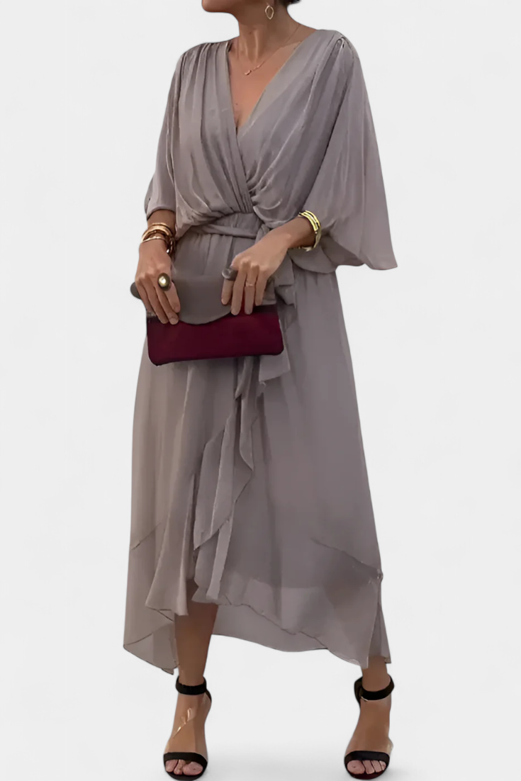 Luisa Vestido Flowy con Escote en V y Silueta Favorecedora