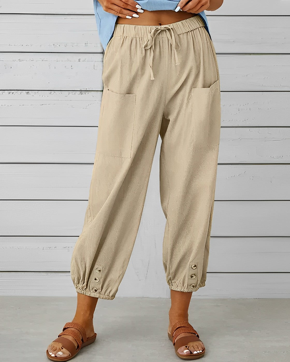 Elegantes pantalones anchos de cintura alta - MAYA