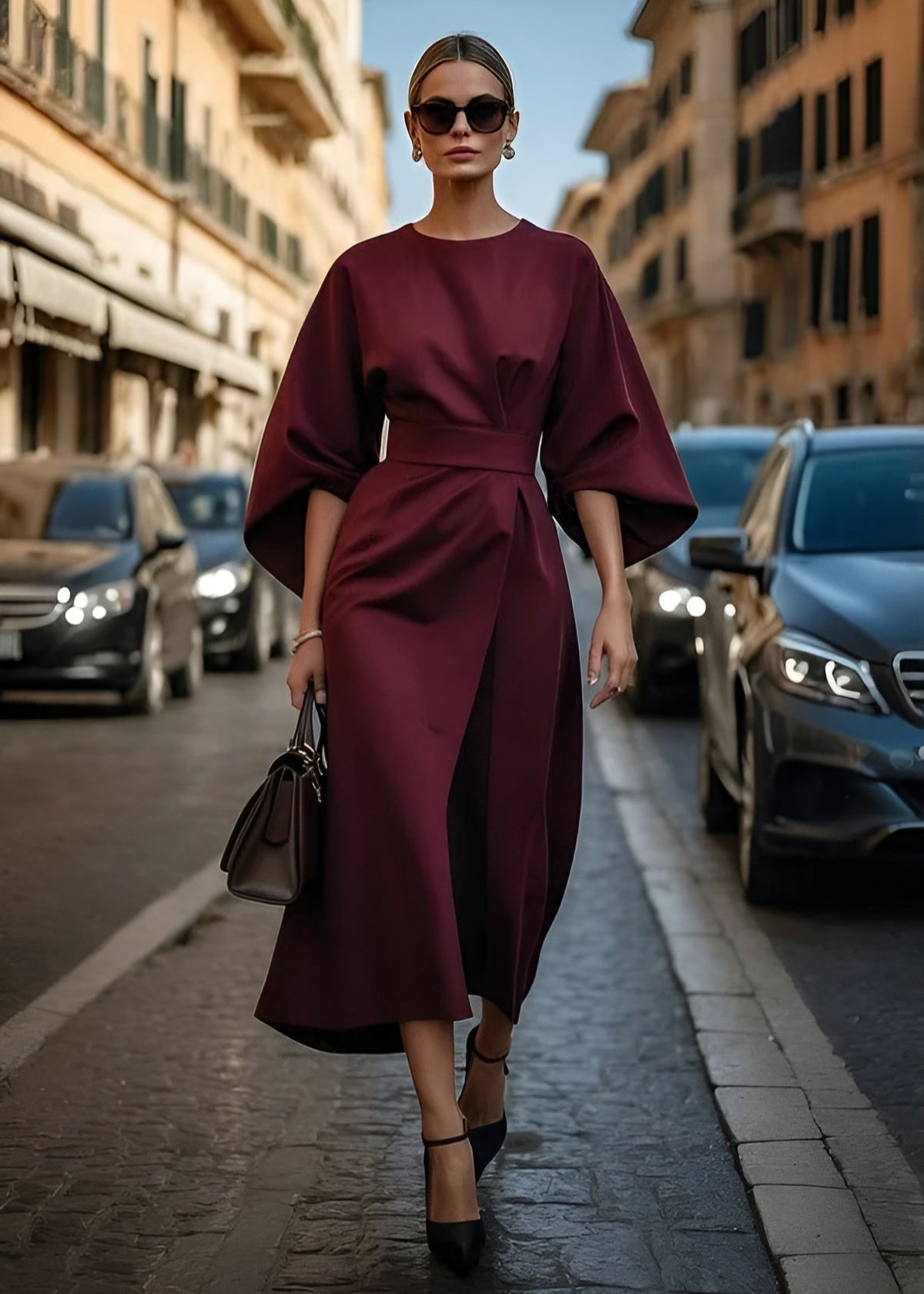 Chelsea - Vestido midi con cinturón