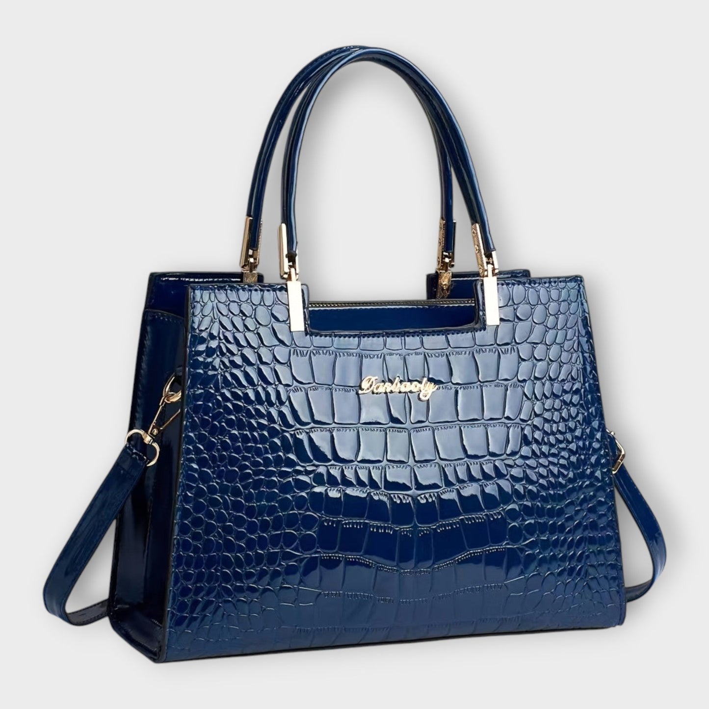 Bolsa de Mano de Patrón de Cocodrilo Brillante