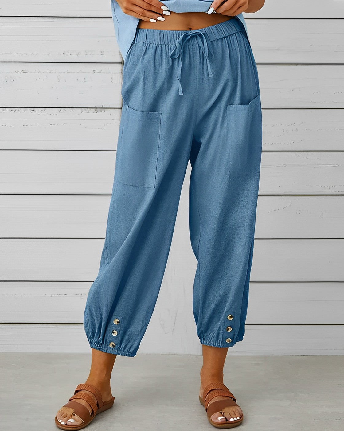 Elegantes pantalones anchos de cintura alta - MAYA