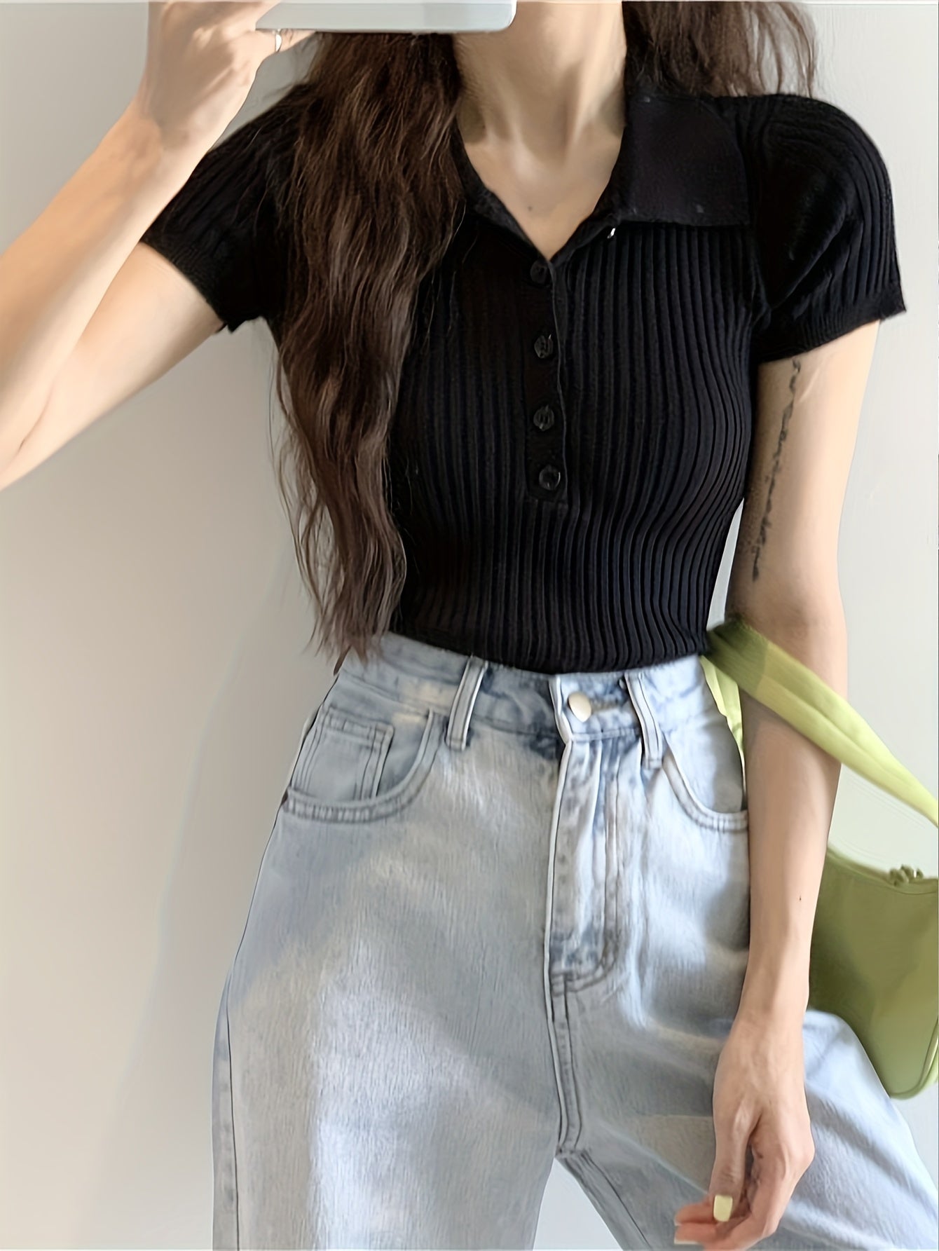 Top Chic de Punto con Cuello en V para Mujer | Chloe