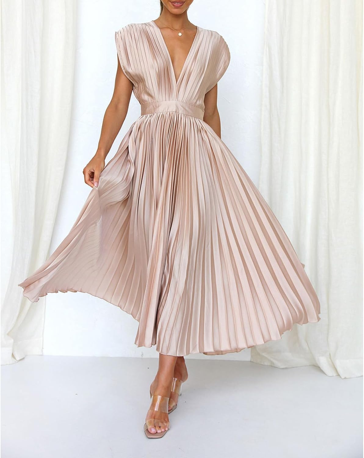 Alice - Vestido midi plisado