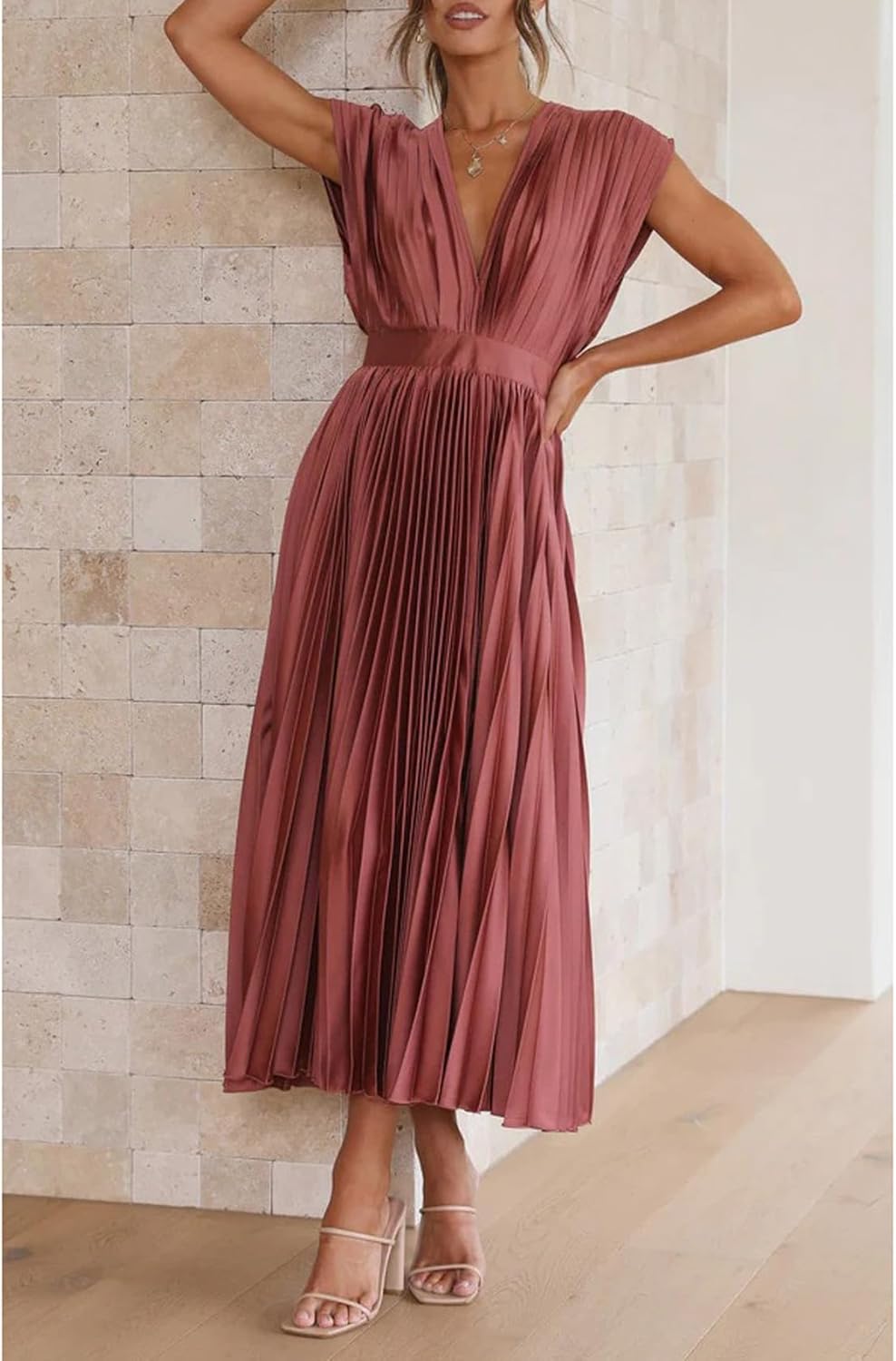 Alice - Vestido midi plisado