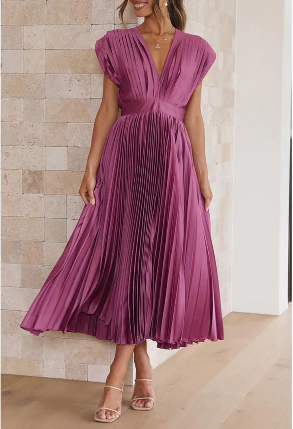 Alice - Vestido midi plisado
