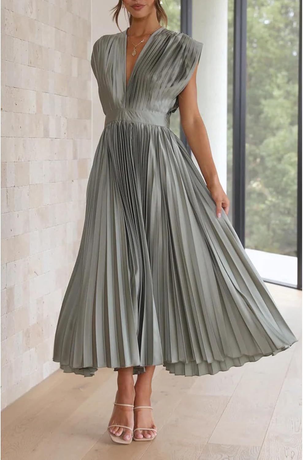 Alice - Vestido midi plisado