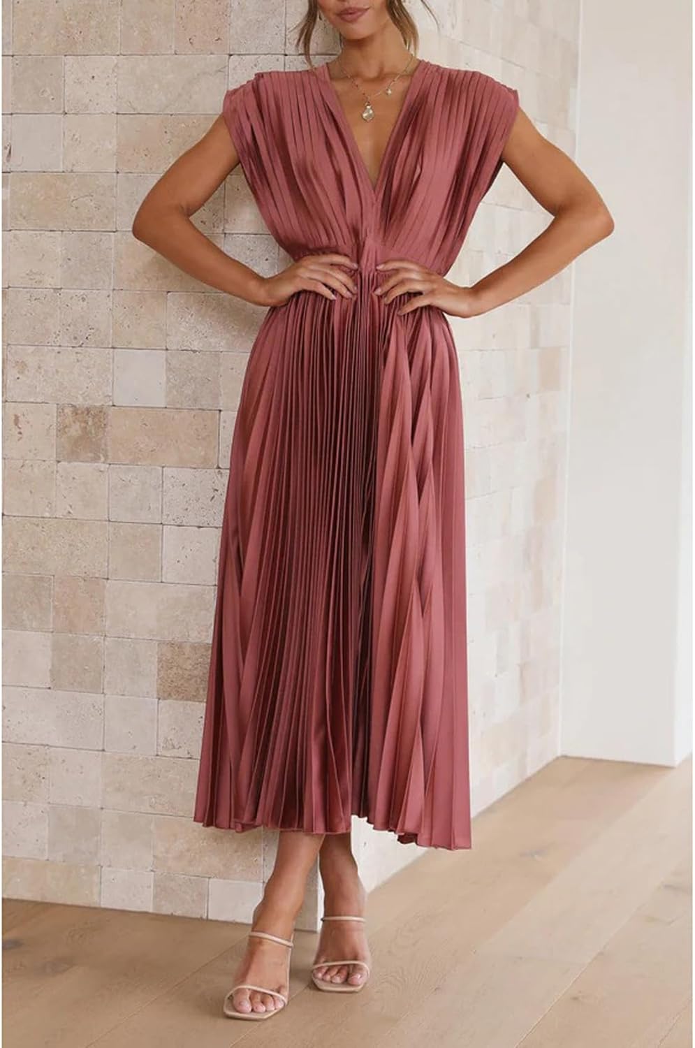 Alice - Vestido midi plisado