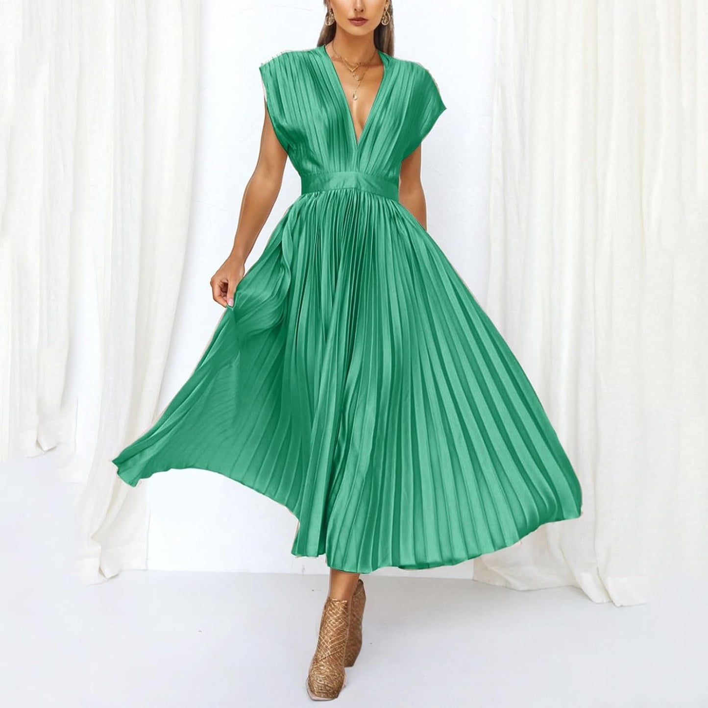Alice - Vestido midi plisado