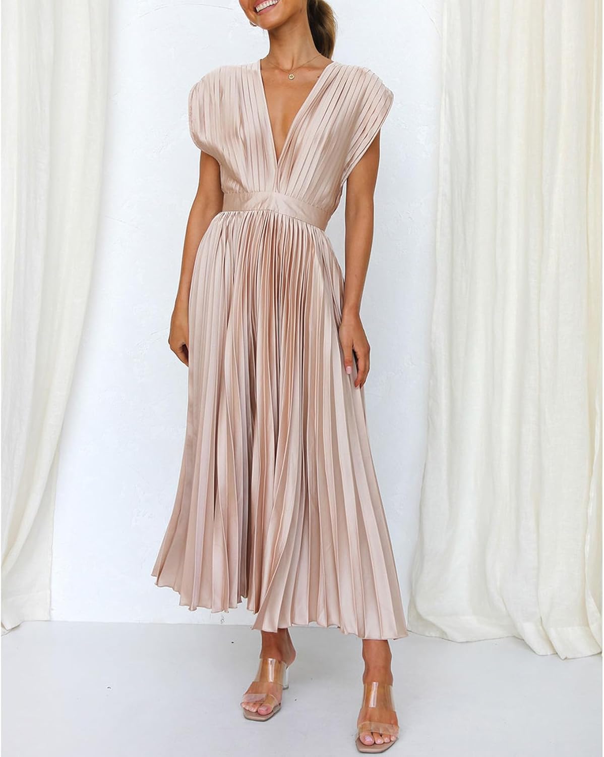 Alice - Vestido midi plisado