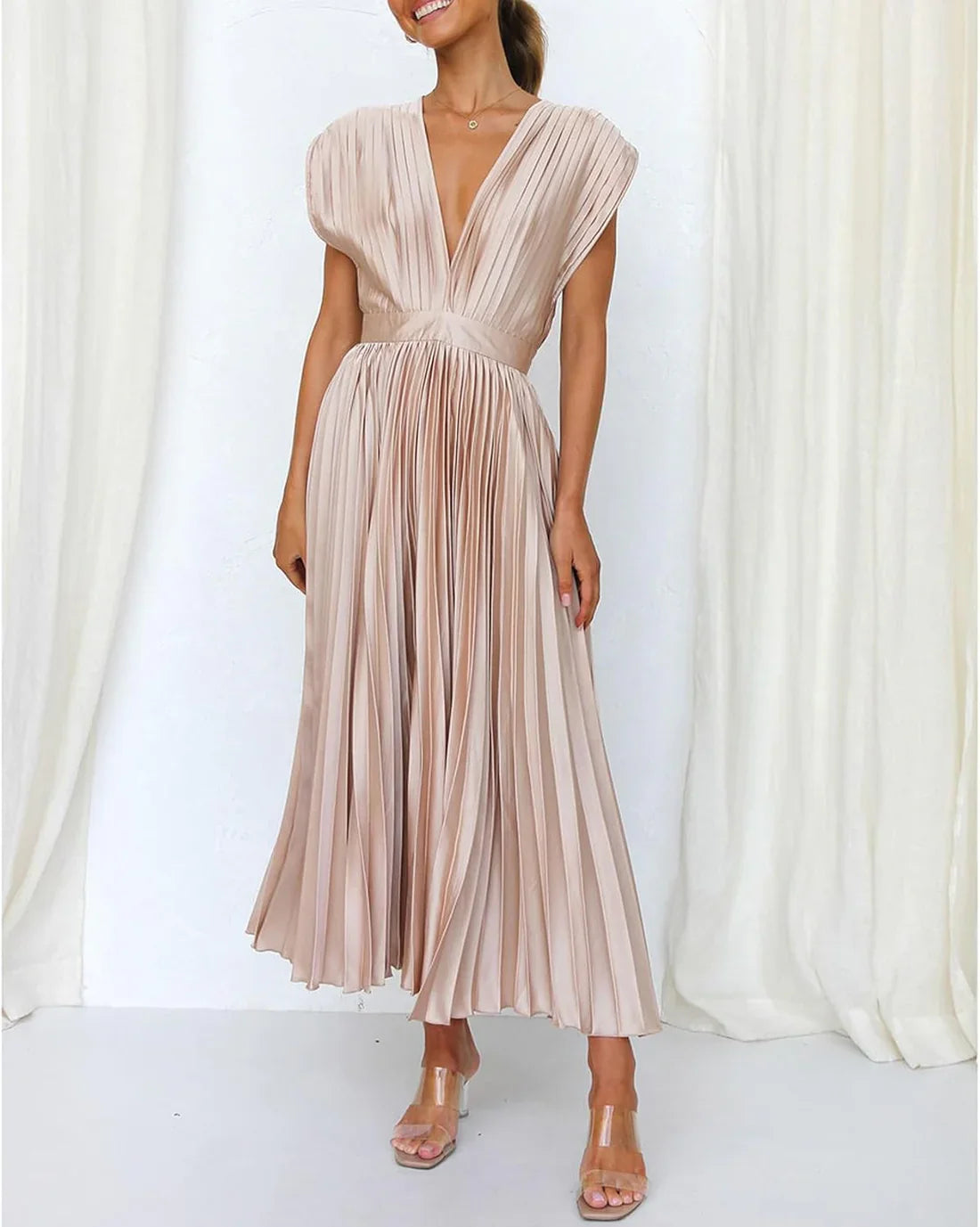 Alice | Vestido Midi Plisado