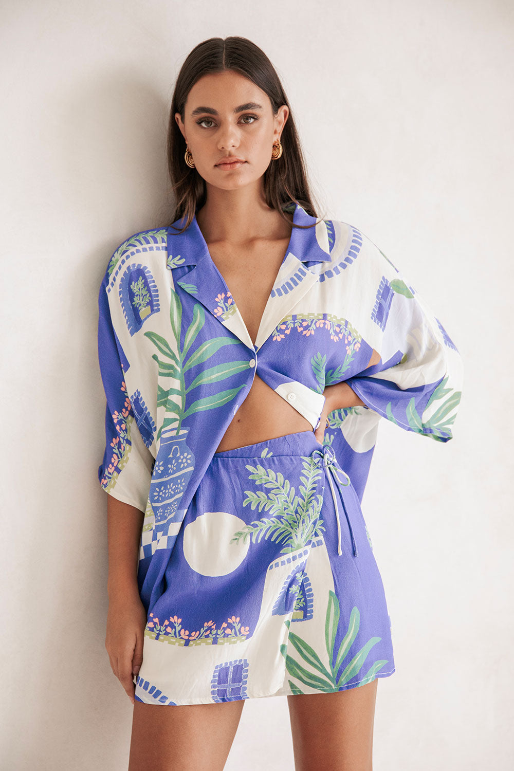 Rosa - Conjunto de falda y camisa