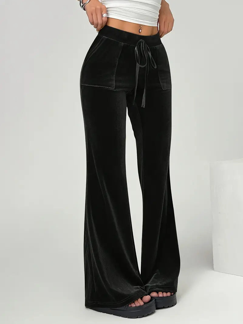 Agatha - Lujosos pantalones de pata ancha de terciopelo para un look elegante