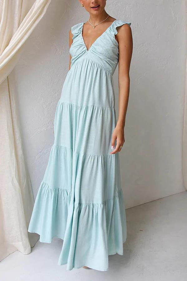 Ana - Vestido Largo Elegante Con Cuello En V