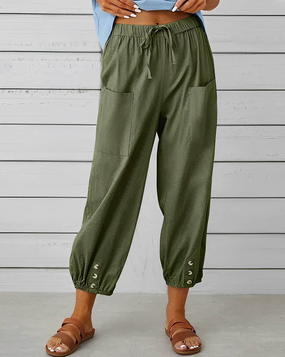 Elegantes pantalones anchos de cintura alta - MAYA