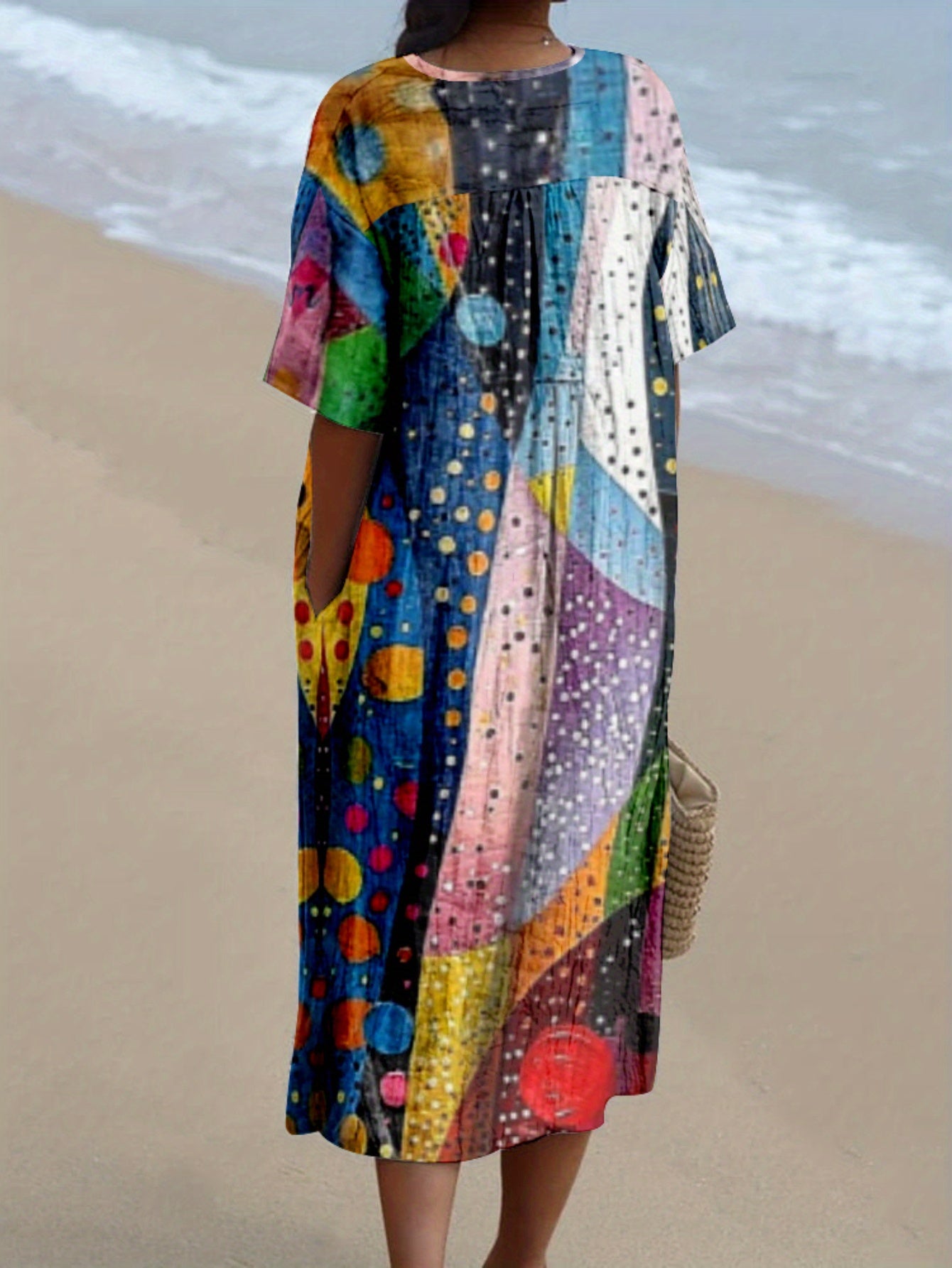 Jimena|Vestido con estampado multicolor