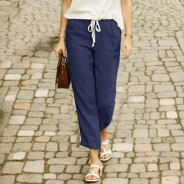 Ayleen - Cómodos pantalones de algodón con cordón de moda