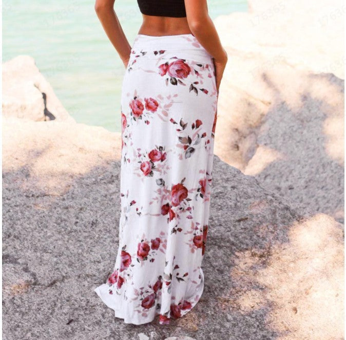 Paulina- Maxifalda floral de talle alto