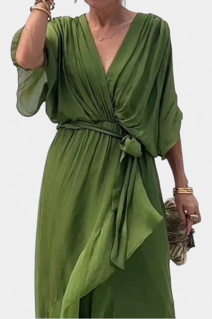 Luisa Vestido Flowy con Escote en V y Silueta Favorecedora