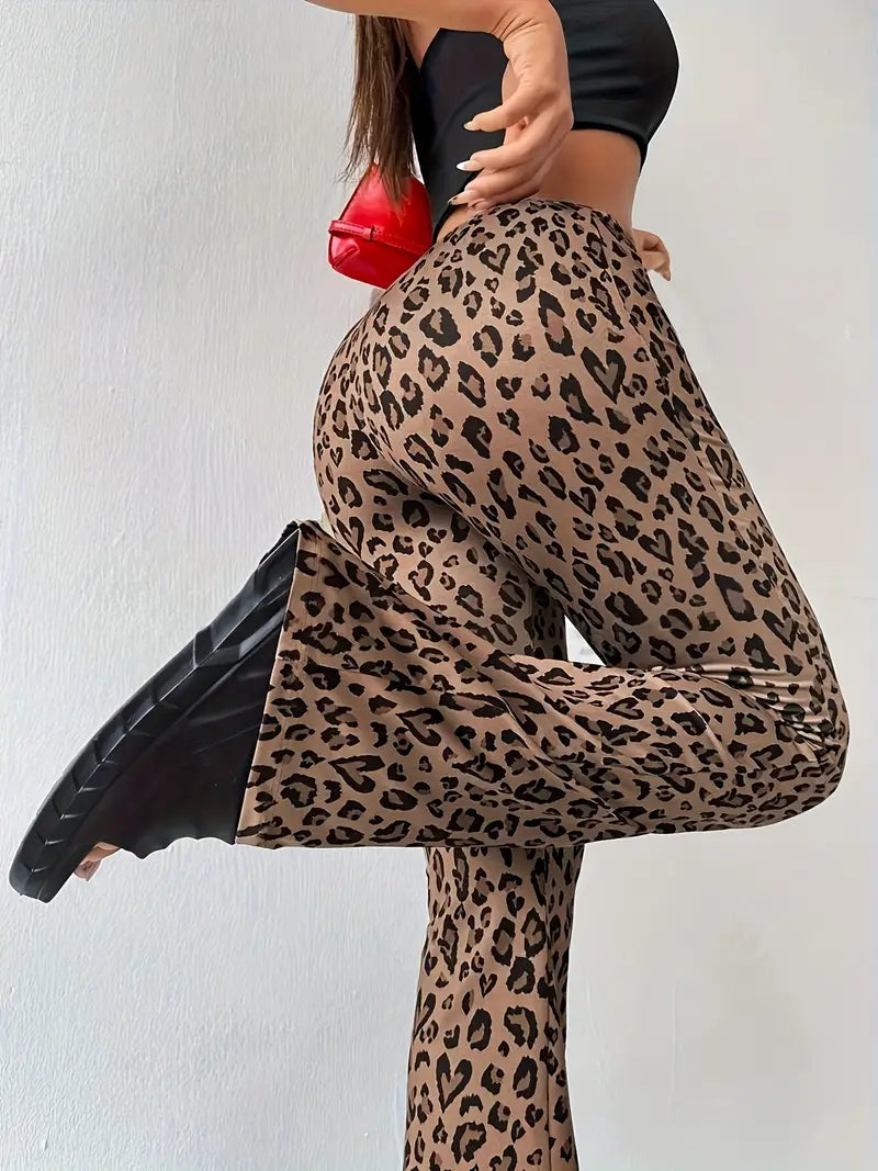 Cora - Pantalones de moda con elegante estampado de leopardo