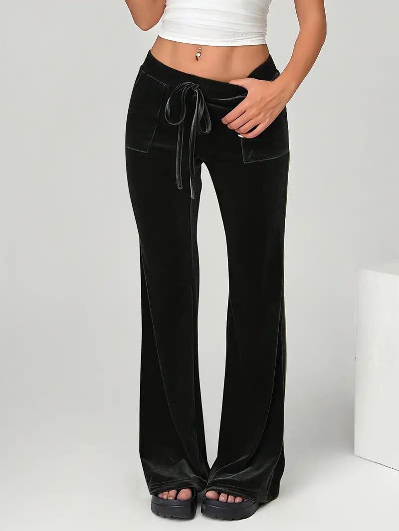 Agatha - Lujosos pantalones de pata ancha de terciopelo para un look elegante