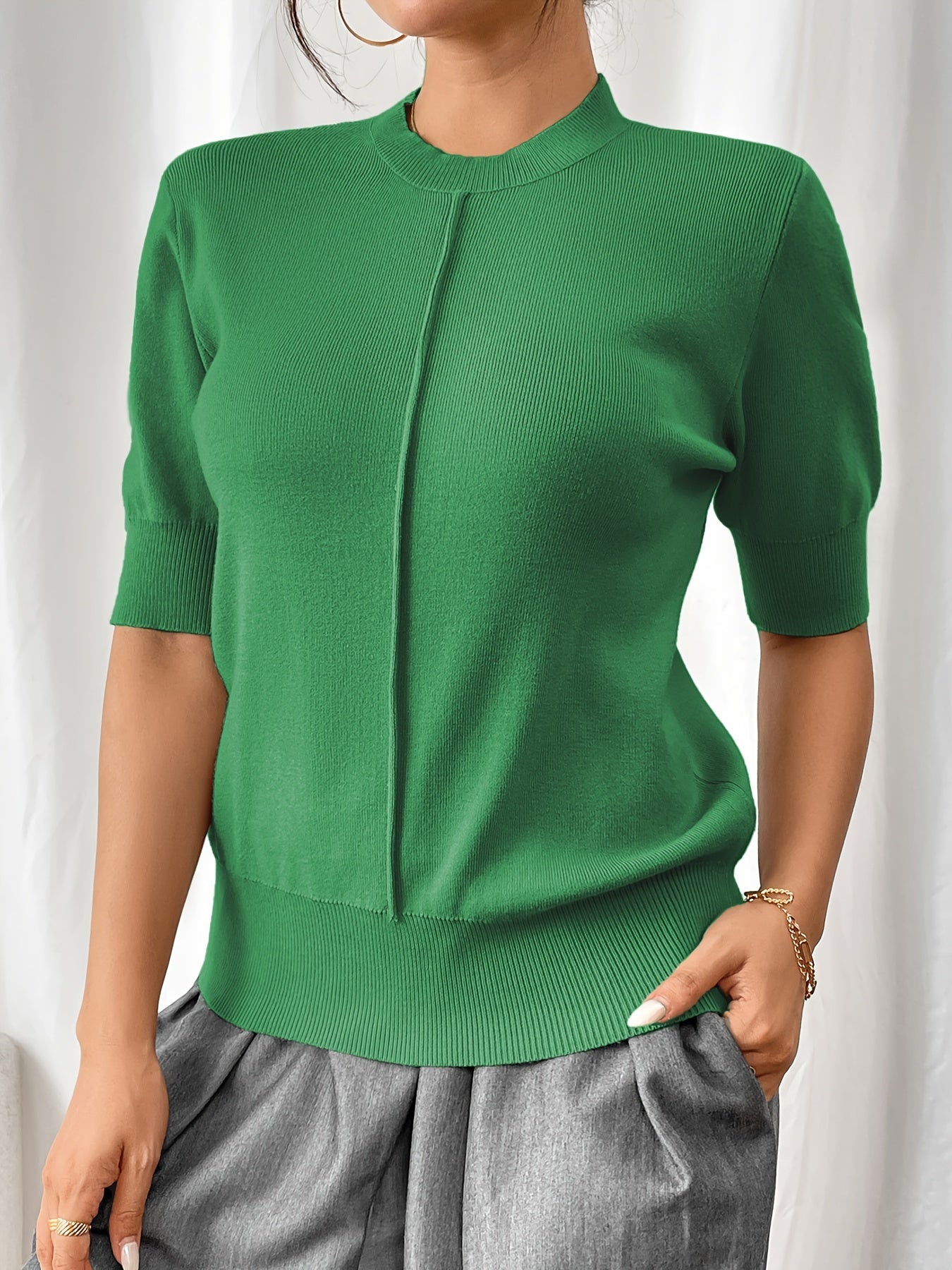 Top de verano de punto con cuello alto para mujer | Elise